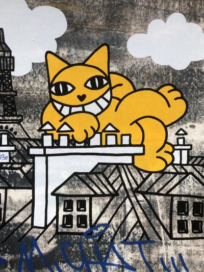 M.CHAT - Chat fait le Mur, 2018 - Sérigraphie signée au crayon 2