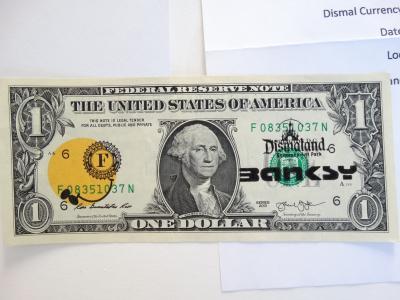 Banksy, Billet de  Dismaland, graffiti original 2