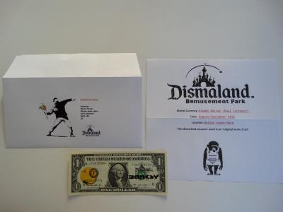 Banksy, Billet de  Dismaland, graffiti original 2