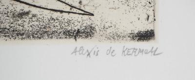 Alexis DE KERMOAL : Le regard oblique - Gravure Originale Signée 2