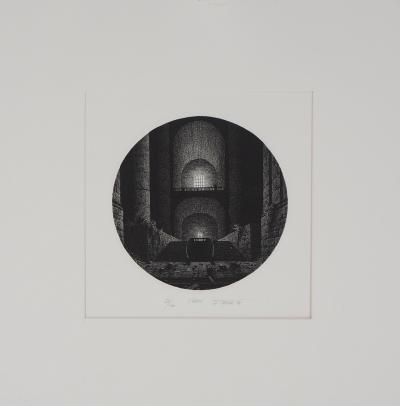 Gérard TRIGNAC : L’église - Original Engraving, signed 2