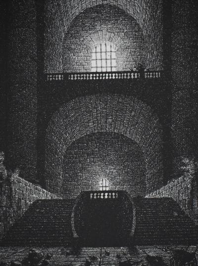 Gérard TRIGNAC : L’église - Original Engraving, signed 2