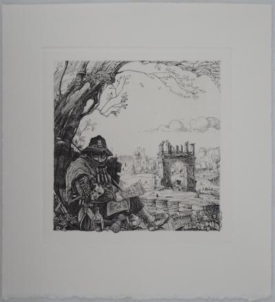 Philippe MOHLITZ : L’aventurier et son chien - Gravure Originale Signée 2