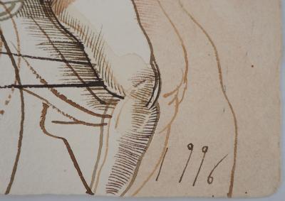 Miguel CONDÉ : Le peintre séduit - Dessin original signé 2