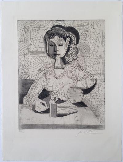 Javier VILATO - L’Espagnol à la verseuse, 1955, Gravure originale signée 2