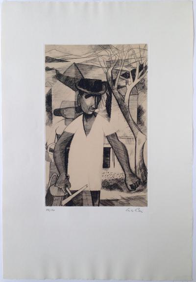 Yves ALIX - Le Jardinier de Saint-Tropez, Gravure originale signée 2
