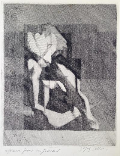 Jacques VILLON (1875-1963) L’effort. Gravure originale signée. Epreuve pour un graveur 2