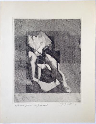 Jacques VILLON (1875-1963) L’effort. Gravure originale signée. Epreuve pour un graveur 2