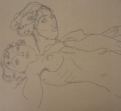 Egon SCHIELE (d’après) : Femmes nues allongées - Lithographie 2