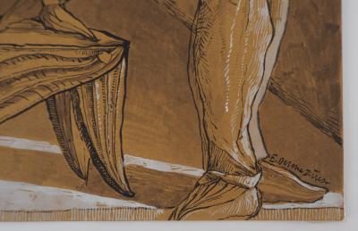 Erik DESMAZIERES : Quatre hommes - Dessin Original Signé 2