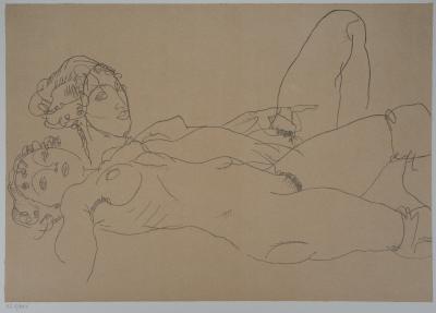 Egon SCHIELE (d’après) : Femmes nues allongées - Lithographie 2