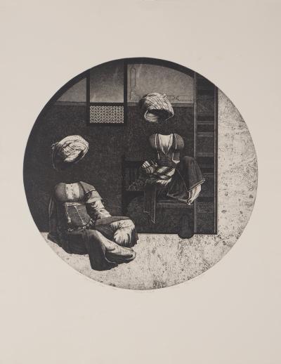 Awad EL SHIMY - Odalisque n°19 - original signed engraving 2