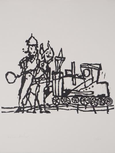 Richard BILAN : Voyage en train - Lithographie Originale Signée 2