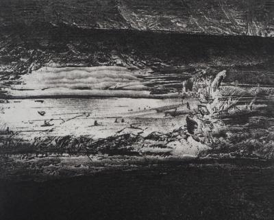 Daniel BEUGNIOT (DUL) : Vue sur le lac - Gravure Originale Signée 2