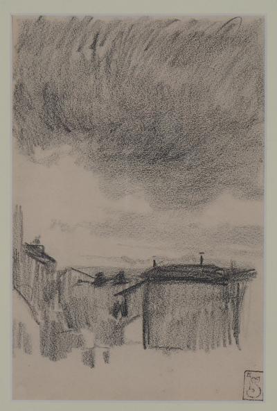Théophile-Alexandre STEINLEN : Les toits de Paris - Dessin signé 2