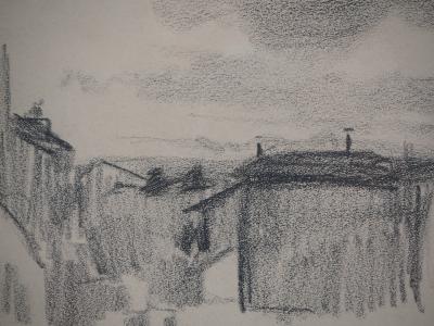 Théophile-Alexandre STEINLEN : Les toits de Paris - Dessin signé 2