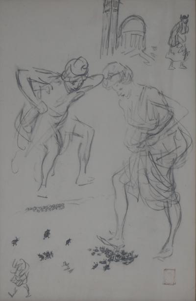 Théophile-Alexandre STEINLEN - La chasse aux punaises - Dessin signé 2