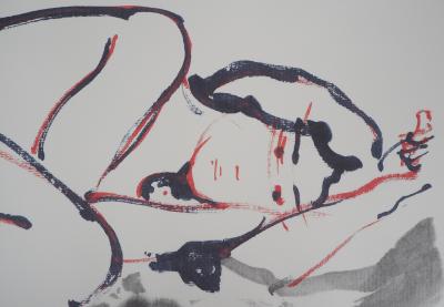 Alain BONNEFOIT : Femme nue allongée (Kristel) - Lithographie Originale Signée 2