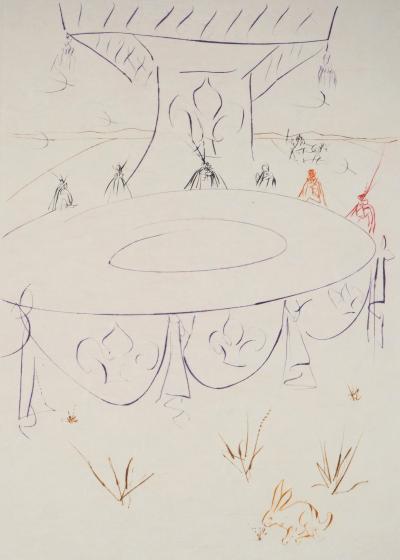 Salvador DALI - Lancelot, compagnon de la table ronde, Gravure Originale Signée 2