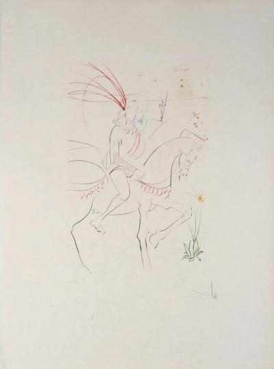 Salvador DALI - Viviane et Lancelot, Gravure Originale Signée 2