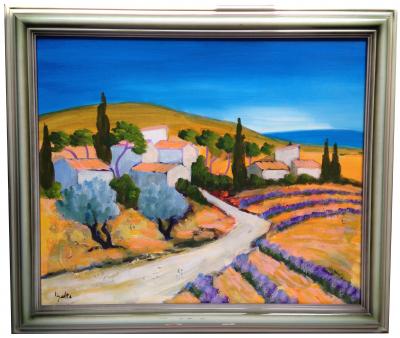 Claude BALTA. Hameaux dans les pins, Baux-de-Provence. Huile sur toile 2