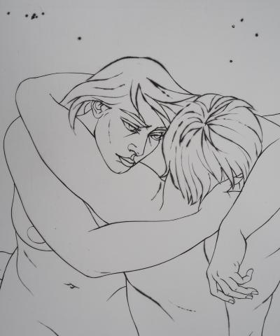 Pierre-Yves TRÉMOIS : L’étreinte - Gravure Originale Signée 2