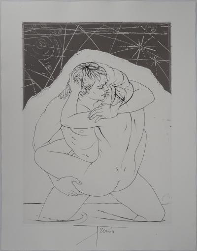 Pierre-Yves TRÉMOIS : Couple sous les étoiles - Gravure Originale Signée 2