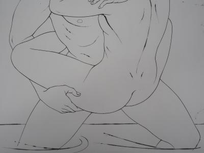 Pierre-Yves TRÉMOIS : Couple sous les étoiles - Gravure Originale Signée 2