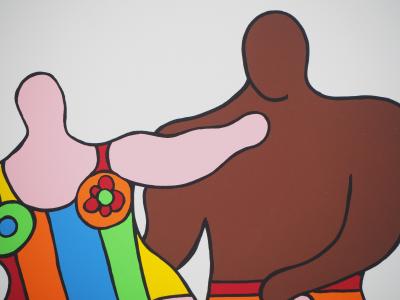 Niki de SAINT PHALLE - Pink Nana & Black Man, sérigraphie originale signée 2