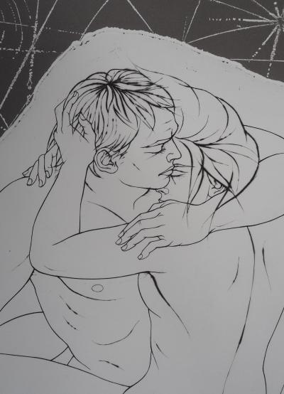 Pierre-Yves TRÉMOIS : Couple sous les étoiles - Gravure Originale Signée 2