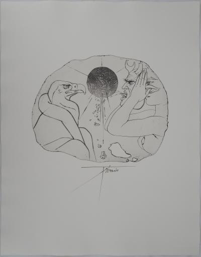 Pierre-Yves TRÉMOIS : Effrayant - Original signed engraving 2