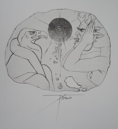 Pierre-Yves TRÉMOIS : Effrayant - Original signed engraving 2