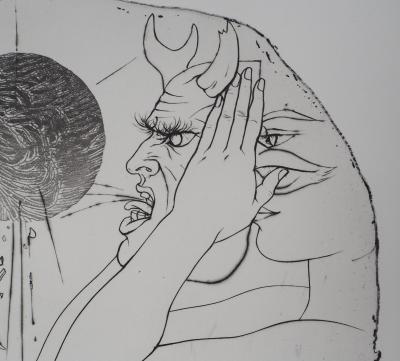 Pierre-Yves TRÉMOIS : Effrayant - Original signed engraving 2