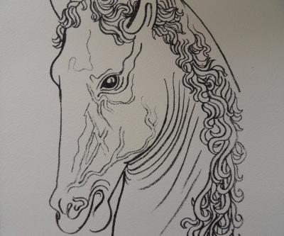 Jean COCTEAU : Cheval fougueux - Lithographie Signée, 1961 2