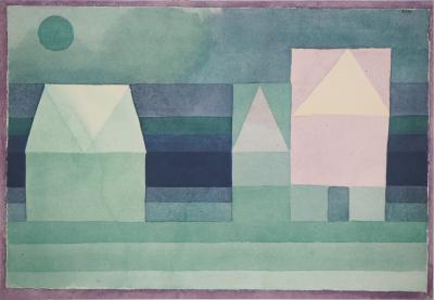 Paul KLEE (d’après) - Trois maisons cubistes, 1964 - Lithographie et pochoir signée 2