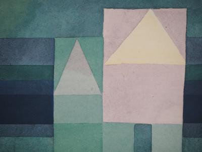 Paul KLEE (d’après) - Trois maisons cubistes, 1964 - Lithographie et pochoir signée 2