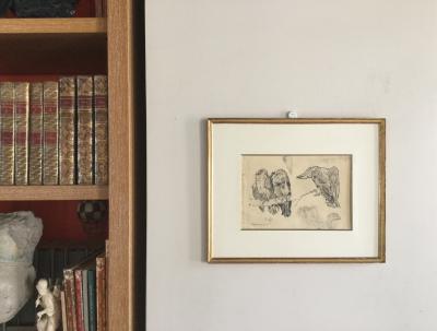 Casimir BRAU-SIMON: Les poules, vers 1890, Encre, Cachet de l’artiste 2