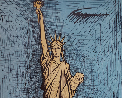Bernard Buffet - Statue de la liberté (1986)  - Lithographie originale signée au crayon 2
