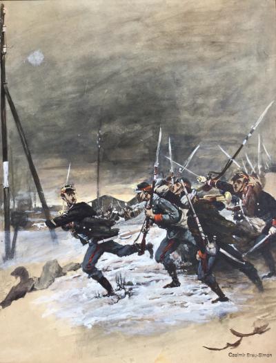 Casimir BRAU-SIMON (XIXe-XXe) - L’assaut/Guerre de 1870, vers 1890 2
