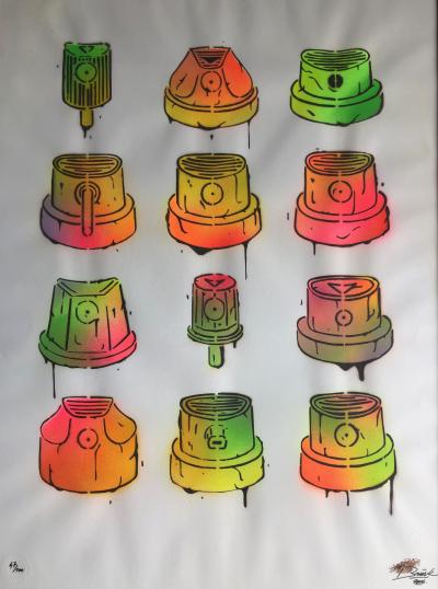 BRUSK - Caps , 2014 - Lithographie signée et numérotée 2