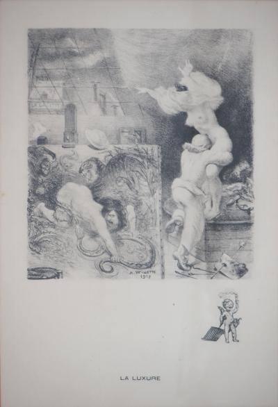 Adolphe Léon WILLETTE : Les pêchés capitaux - Sept Gravures Originales Signées 2