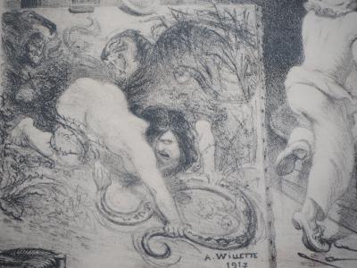 Adolphe Léon WILLETTE : Les pêchés capitaux - Sept Gravures Originales Signées 2