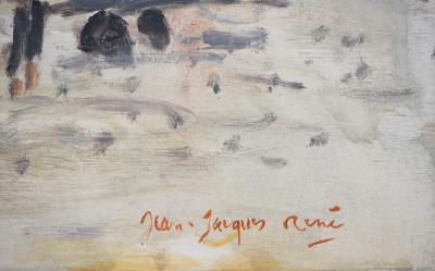 Jean-Jacques RENÉ : Le départ des voiliers - Huile sur toile signée 2