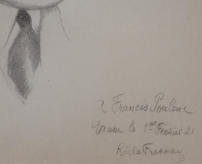 Roger de la FRESNAYE : Portrait de Francis Poulenc - Lithographie signée 2