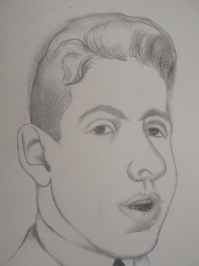 Roger de la FRESNAYE : Portrait de Francis Poulenc - Lithographie signée 2