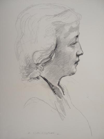 Jean-Louis BOUSSINGAULT (d’après) : Femme de profil - Lithographie signée 2