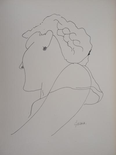 Léon GISCHIA : Modèle assoupi - Lithographie signée 2