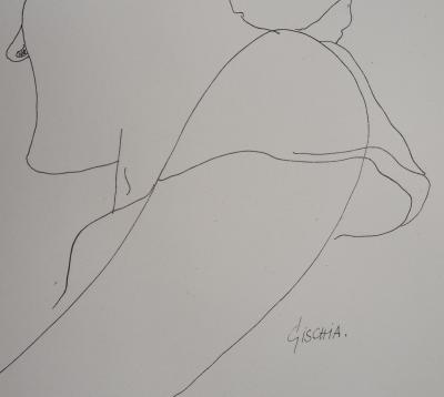 Léon GISCHIA : Modèle assoupi - Lithographie signée 2