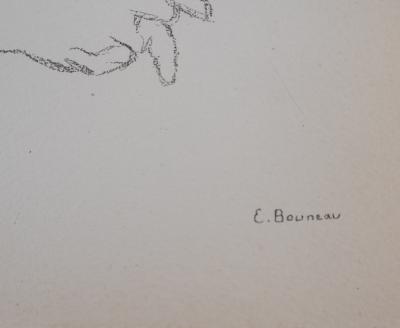 Emile BOUNEAU (d’après) : Portrait de jeune homme - Lithographie signée 2