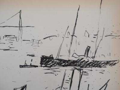 Albert MARQUET : Vue sur le port - Lithographie Signée 2